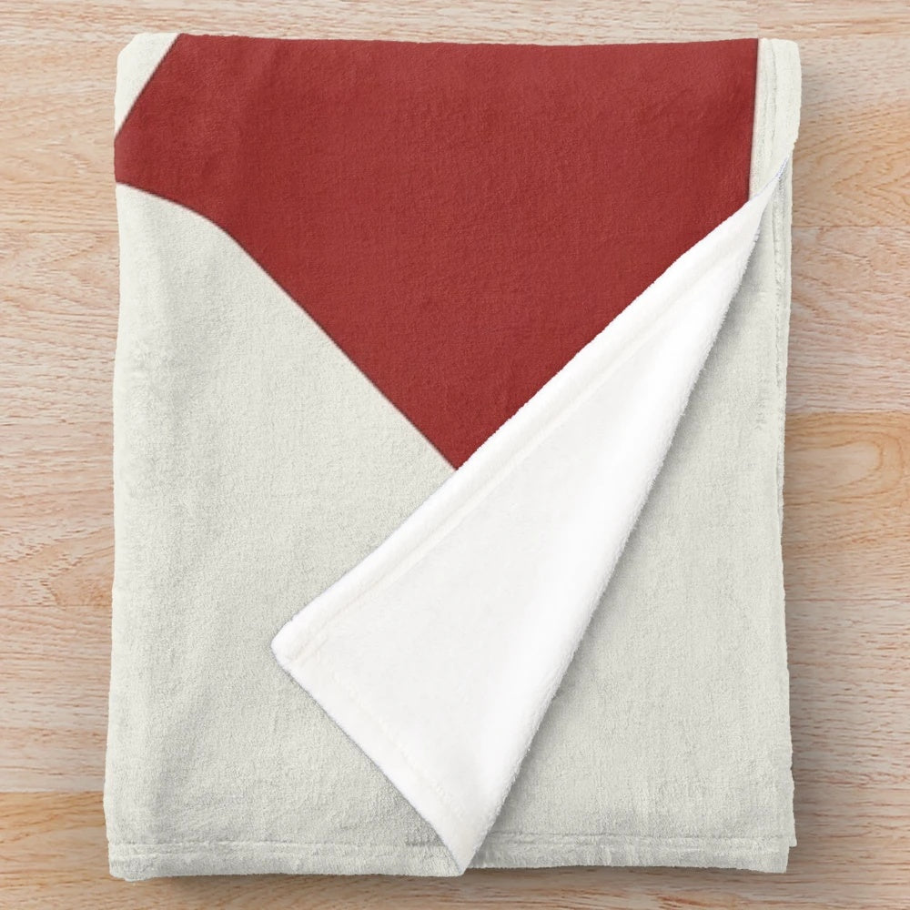 Alain Delon inspired plush blanket featuring a modern geometric portrait with bold color blocks