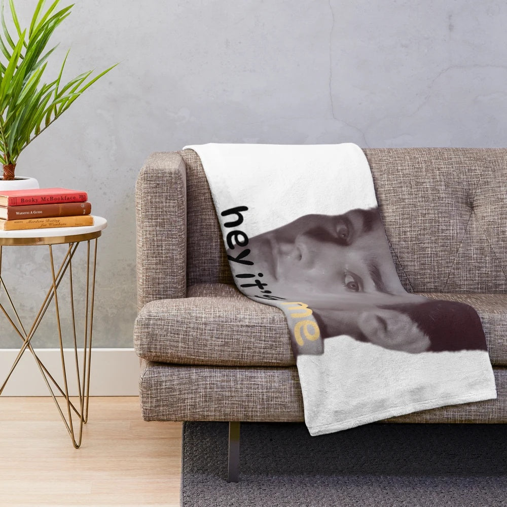 Alain Delon pop art plush blanket featuring the iconic French actor in black and white