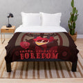 Alastor-inspired plush blanket, featuring the Radio Demon from the Hazbin Hotel cartoon