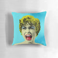 Psycho (1960) inspired throw pillow featuring iconic red lips and scream