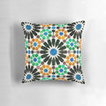 Alhambra inspired geometric pillow with mosaic pattern design