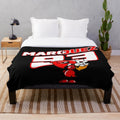 Alien-themed plush blanket with racing design