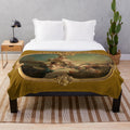 Plush blanket featuring the "Allegory of Autumn" painting by French artist Francois Boucher