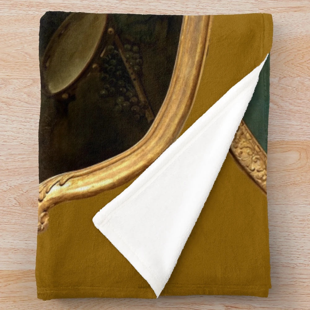 Plush blanket featuring the "Allegory of Autumn" painting by French artist Francois Boucher