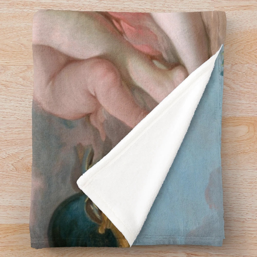 Allegory of Music plush blanket featuring classical artwork by François Boucher