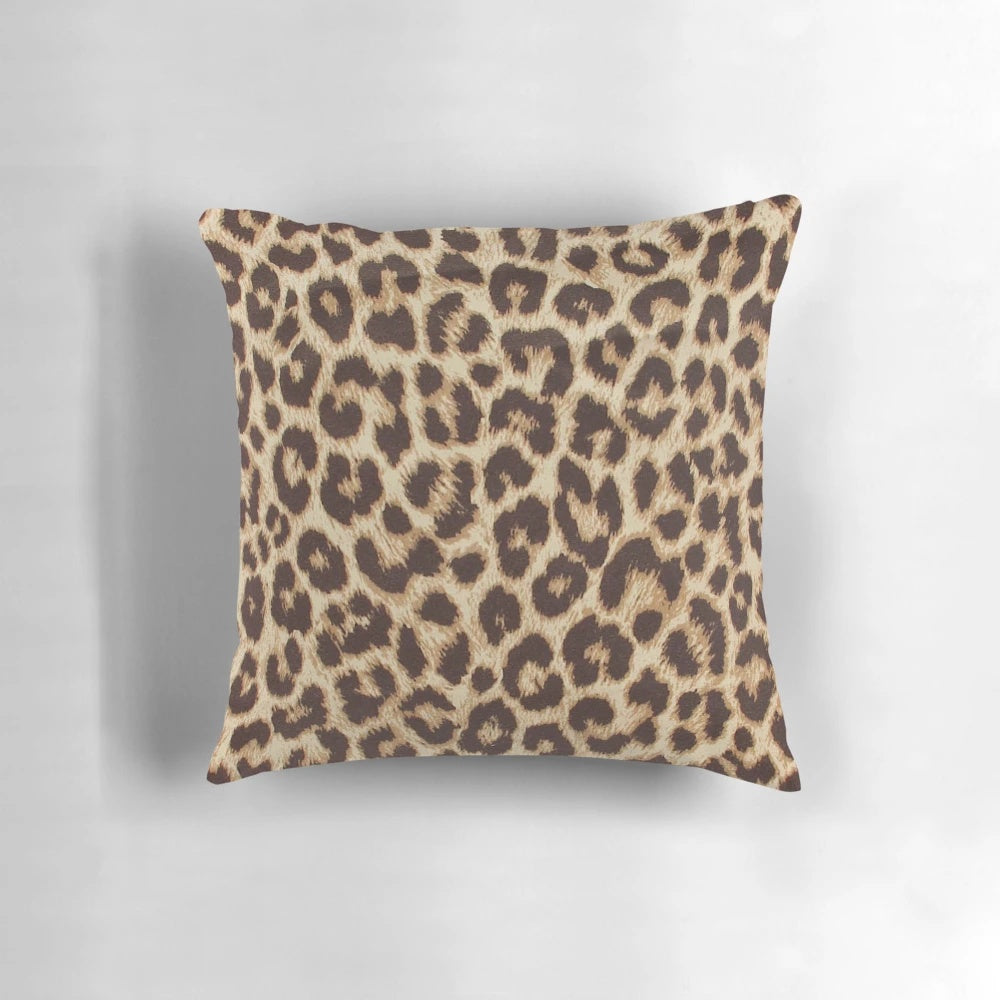 Leopard print pillow with a captivating animal pattern design