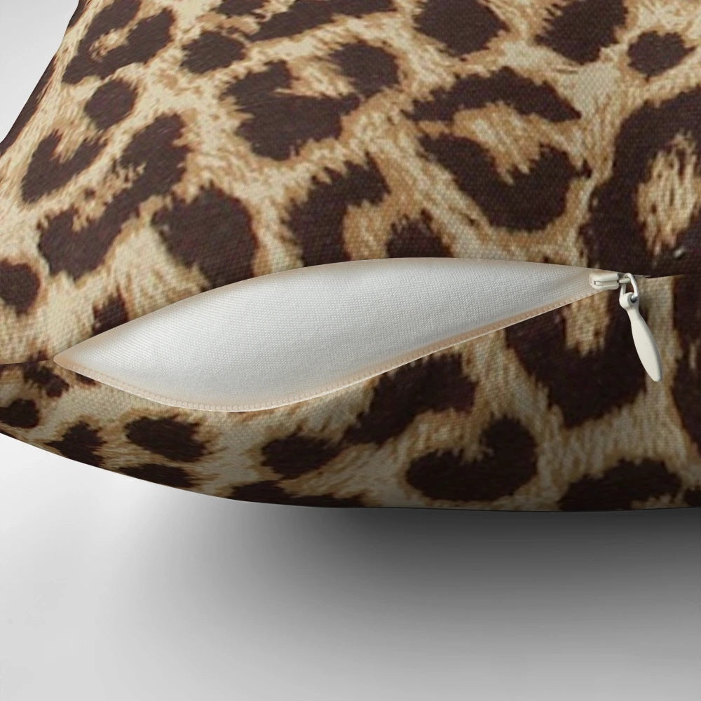 Leopard print pillow with a captivating animal pattern design
