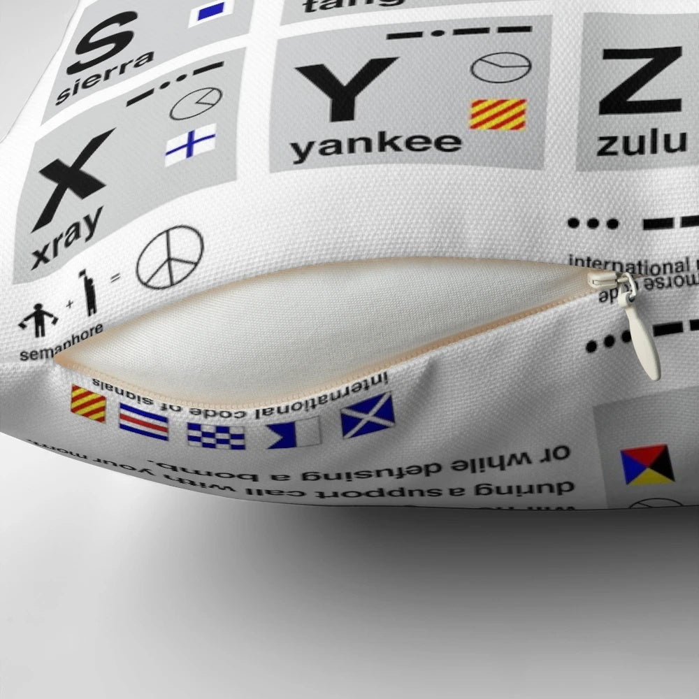 Alphabet Communication Pillow with NATO Phonetic Alphabet Design
