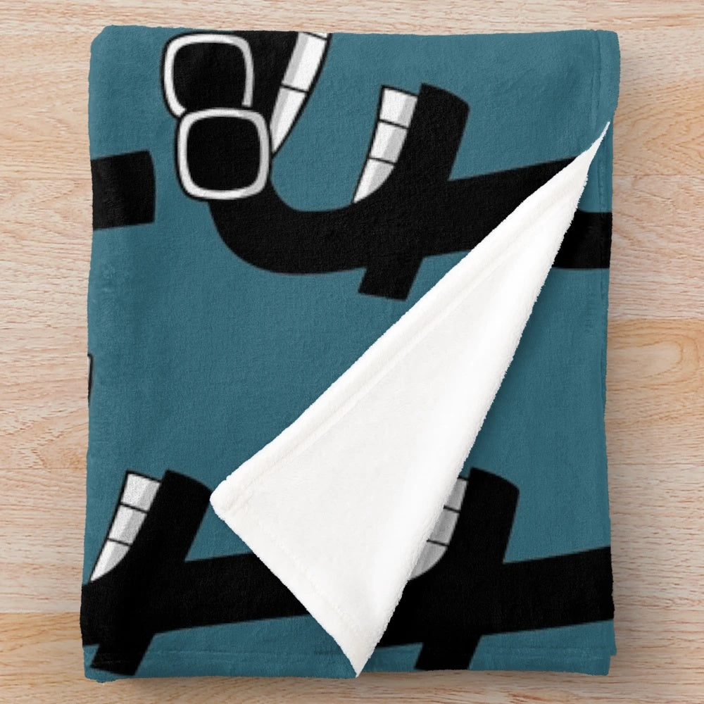 Alphabet Lore inspired plush blanket with cartoon letters