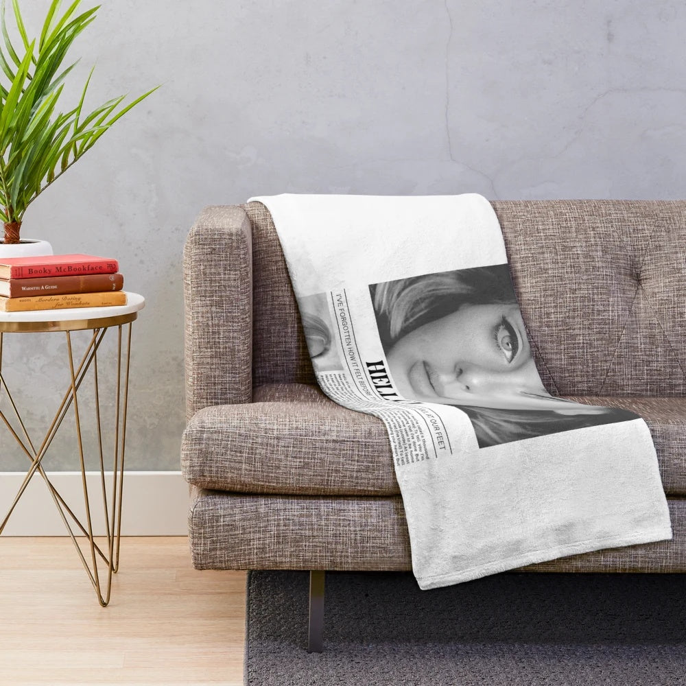 Alternative Adele Poster Plush Blanket with Vintage Aesthetic