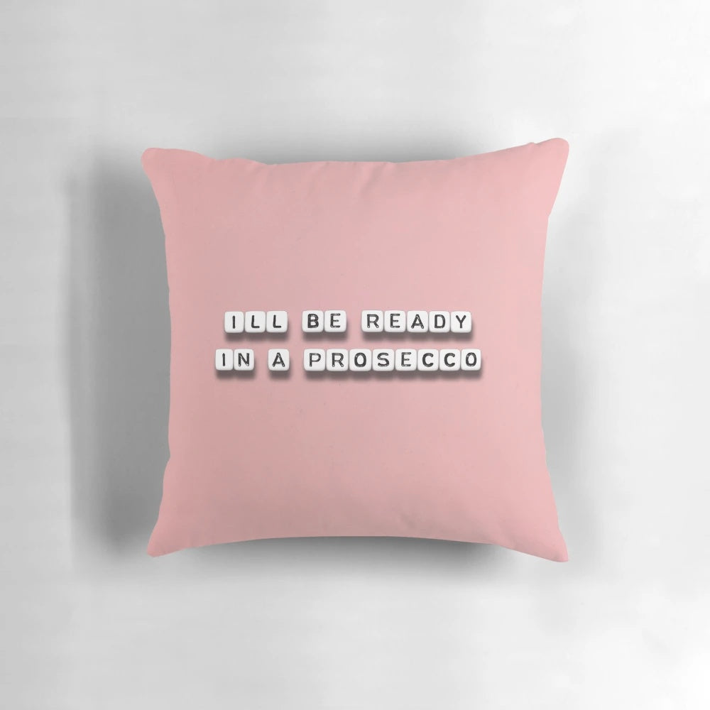Always Be Ready Pillow - Motivational Quote Art in Light Pink and Beads