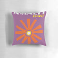 Amalfi Coast Italy Asouline decorative pillow featuring a pink and yellow floral design