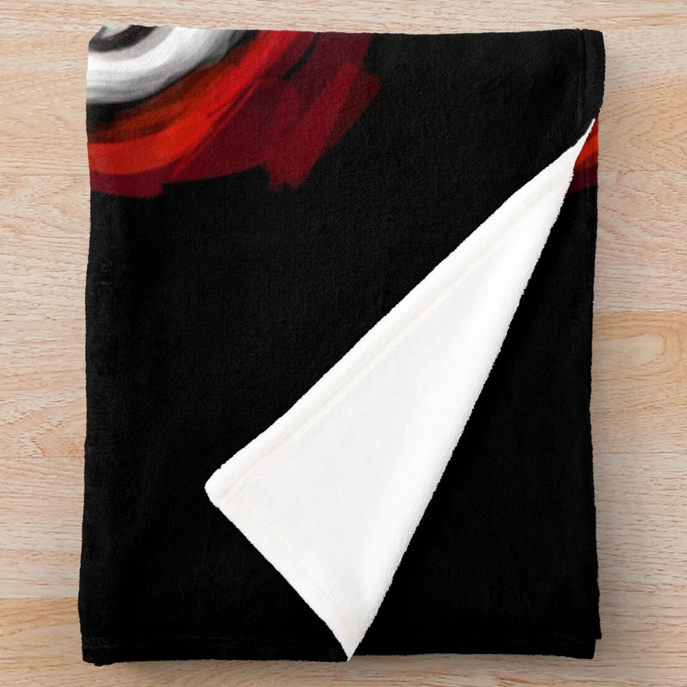 Amaterasu inspired plush blanket with wolf and goddess design