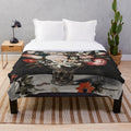 Ambrosius Bosschaert's classic floral artwork "Flowers in a Glass" featured on a high-quality plush blanket
