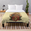 American Traditional Santa Muerte Inspired Plush Blanket