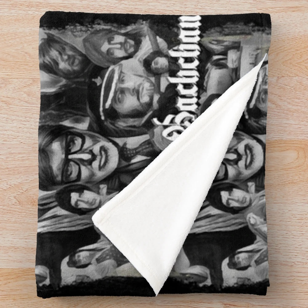 Amitabh Bachchan Collage Plush Blanket featuring the iconic Bollywood actor