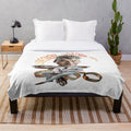 Plush blanket featuring a cinema-inspired caricature of actor Pierce Brosnan