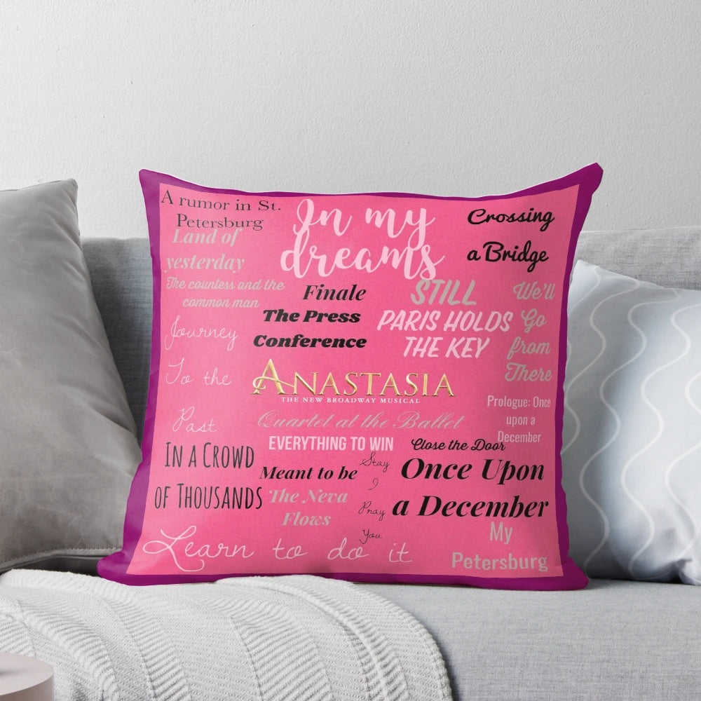 Soft, cozy pillow featuring the iconic Anastasia musical design