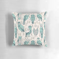 Turquoise and white owl pattern pillow by Andrea Lauren