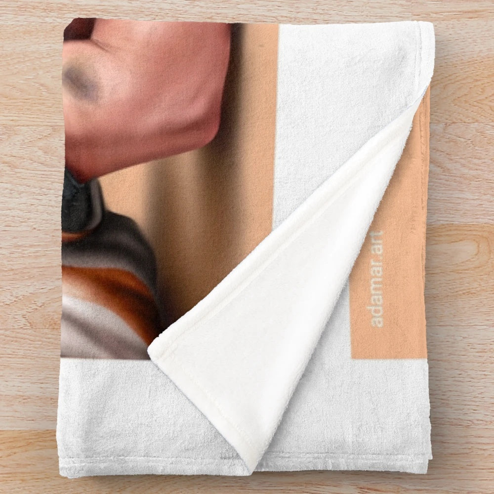 Andreil-inspired plush blanket featuring characters from The Foxhole Court series