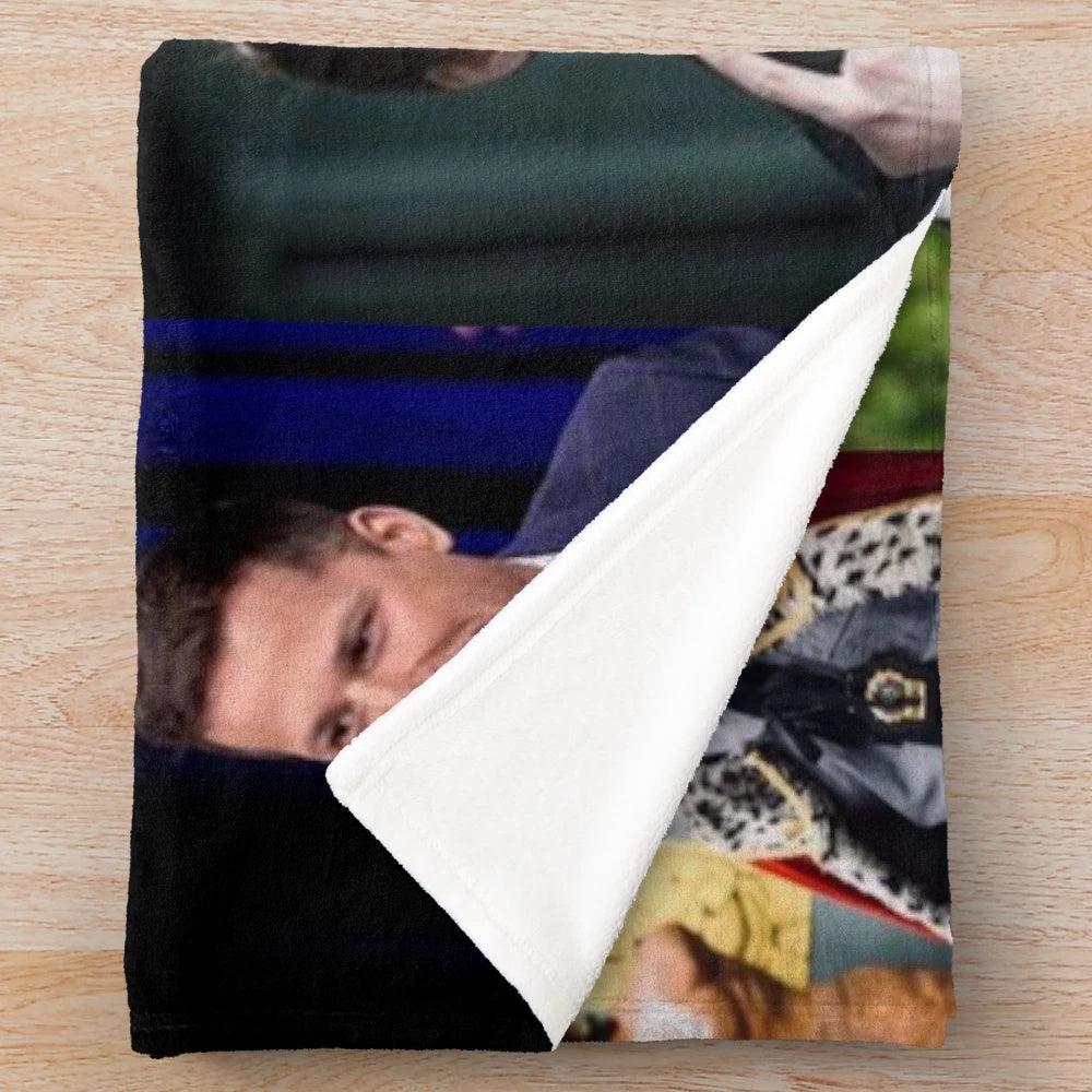 Andy Samberg and Jake Peralta pop culture plush blanket