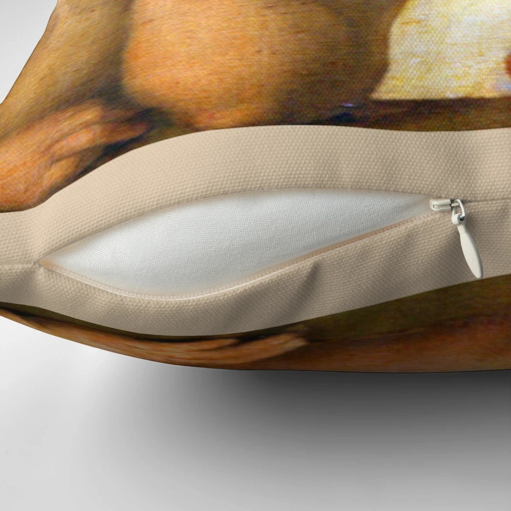 Decorative pillow featuring cherubs from Raphael's Sistine Madonna painting