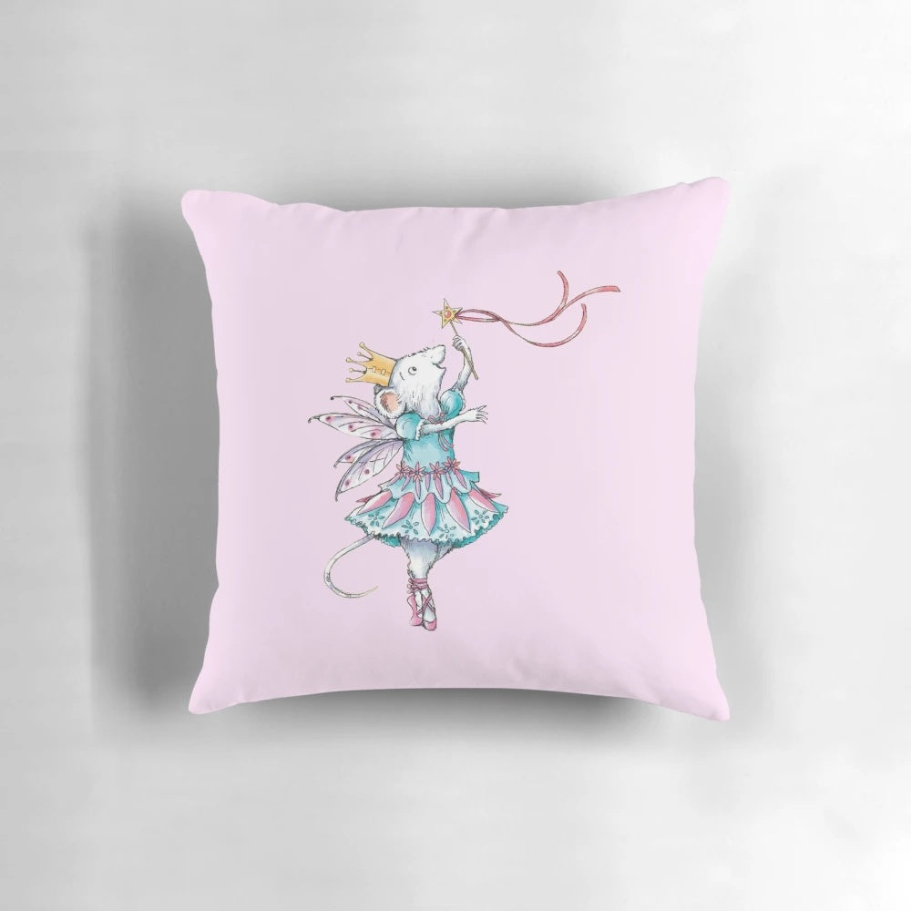 Soft, plush pillow featuring the character Angelina Ballerina, perfect for girls' rooms and book nooks.