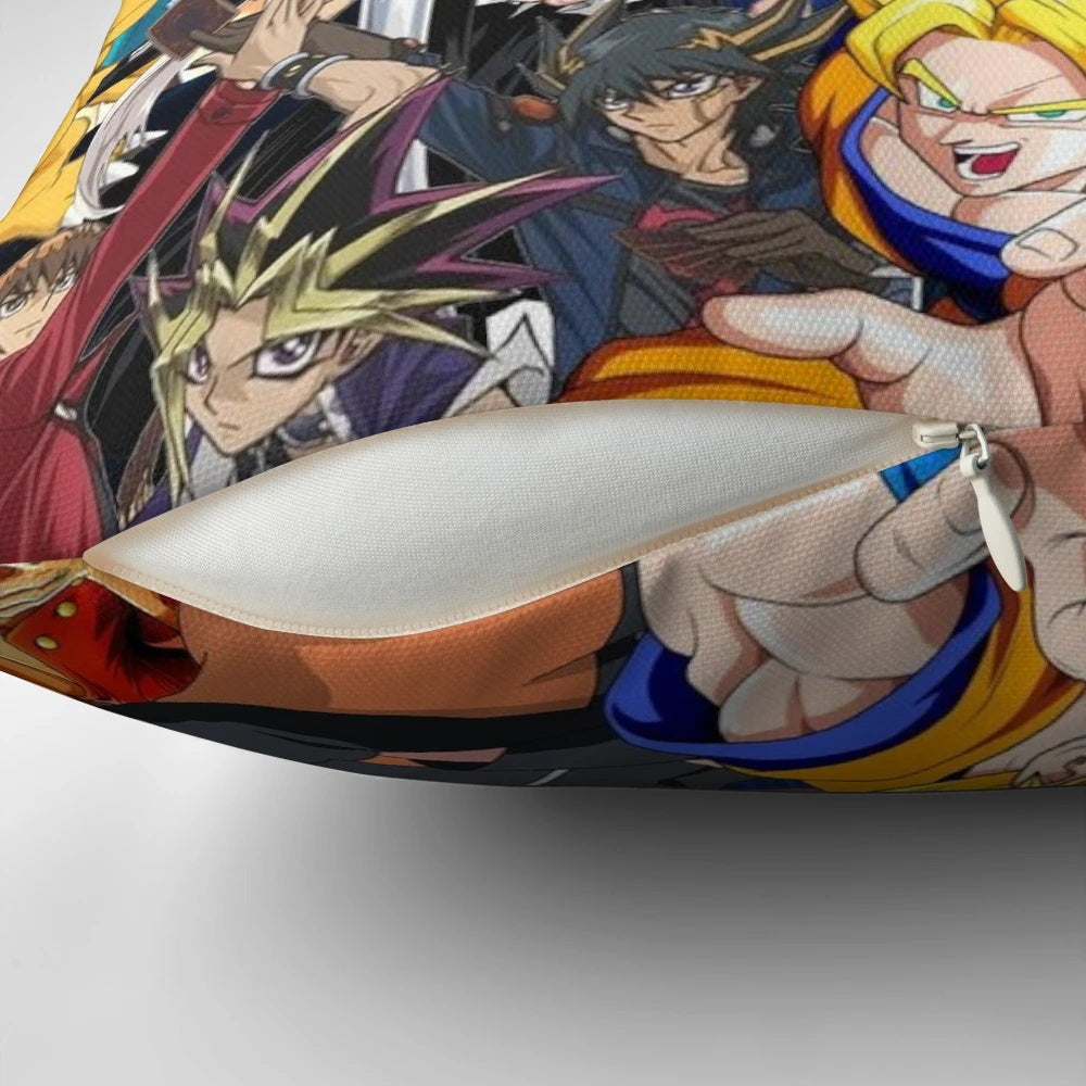 Plush anime characters themed pillow with various popular anime designs