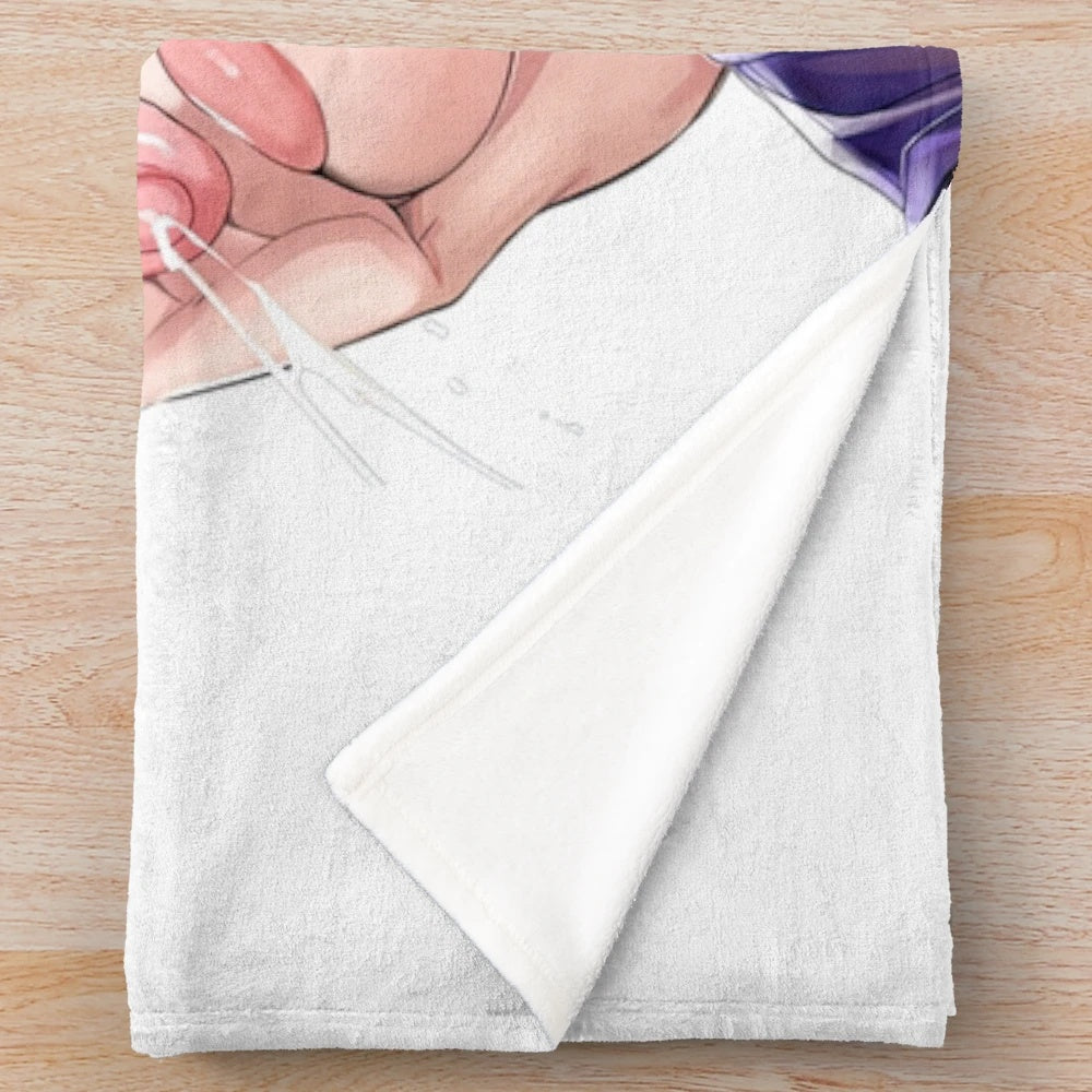 Anime ecchi plush blanket featuring a sexy kawaii character