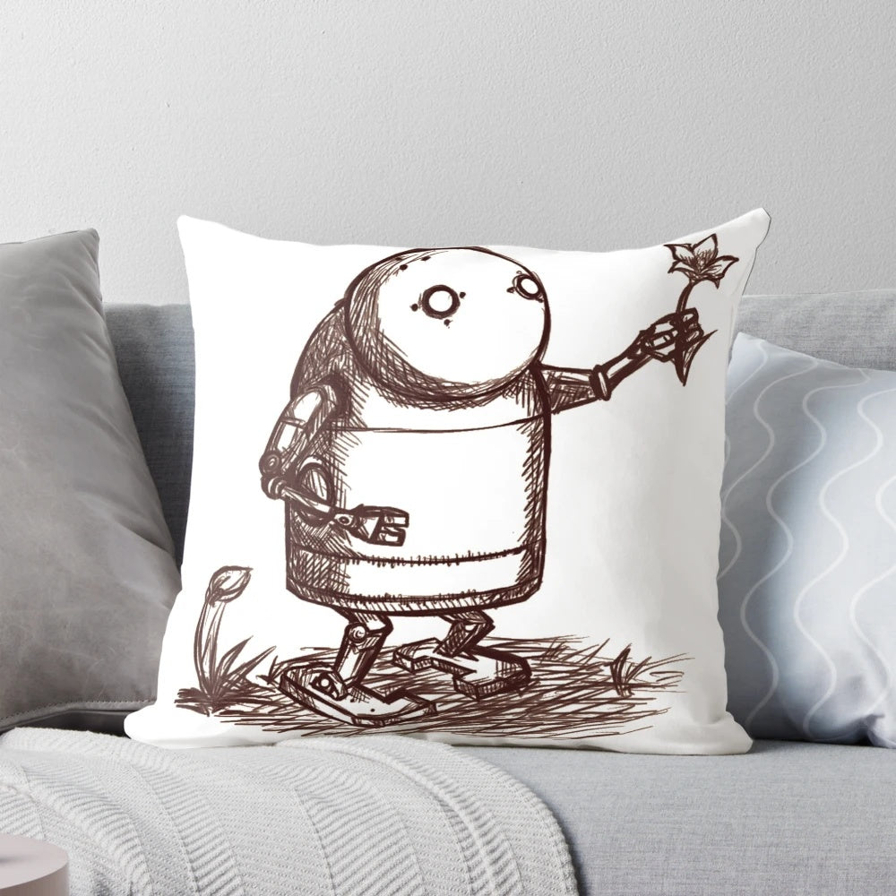 Soft, plush pillow featuring the iconic 2B robot character from the NieR:Automata video game series.
