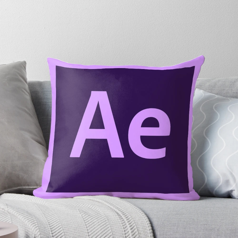 Anime-themed After-Effects inspired decorative pillow