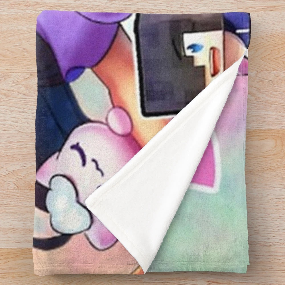 Aphmau inspired plush blanket with cartoon characters