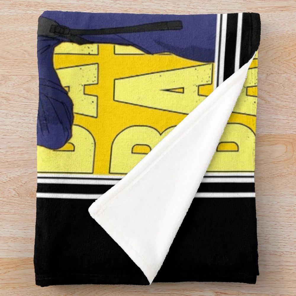 Anime inspired Banana Fish themed plush blanket featuring characters Ash Lynx and Eiji Okumura