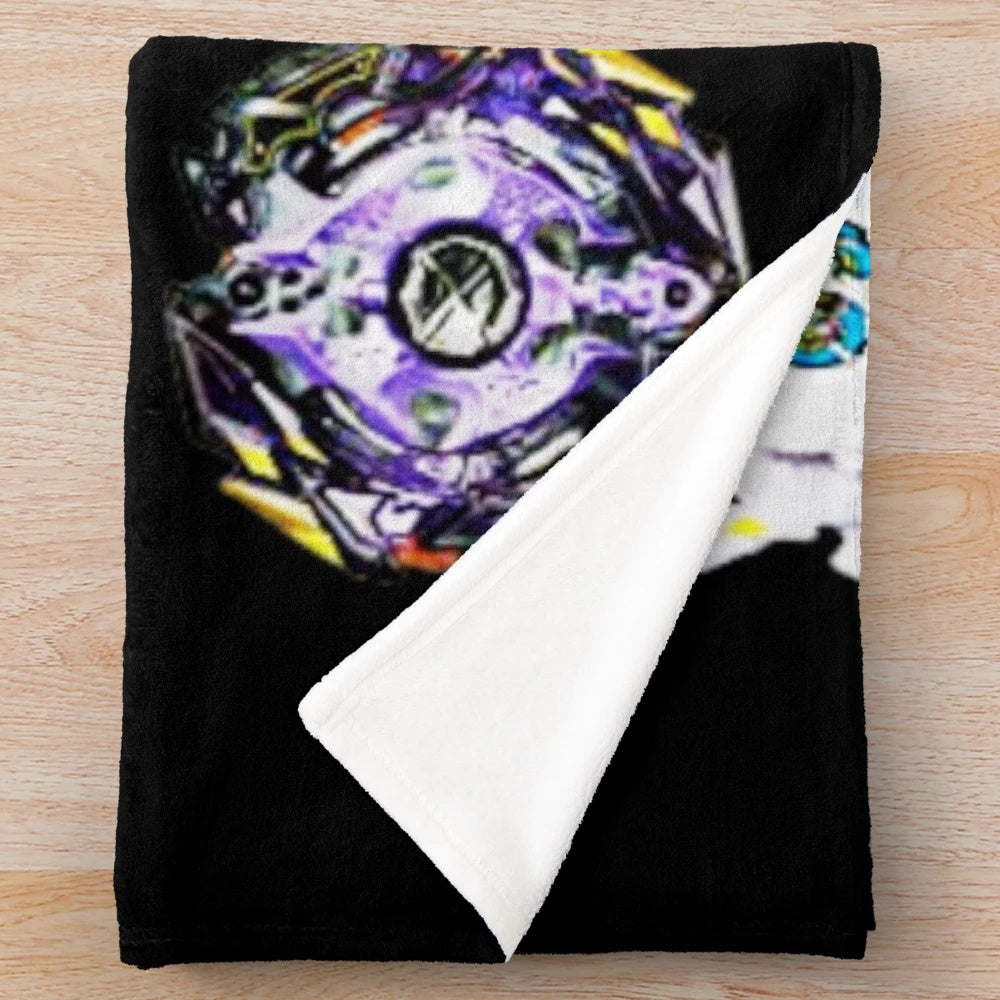 Beyblade-themed plush blanket for anime fans