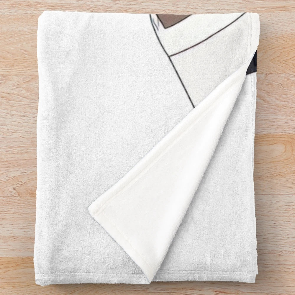 Anime-style plush blanket featuring a portrait of a Cape Verdean man in traditional attire