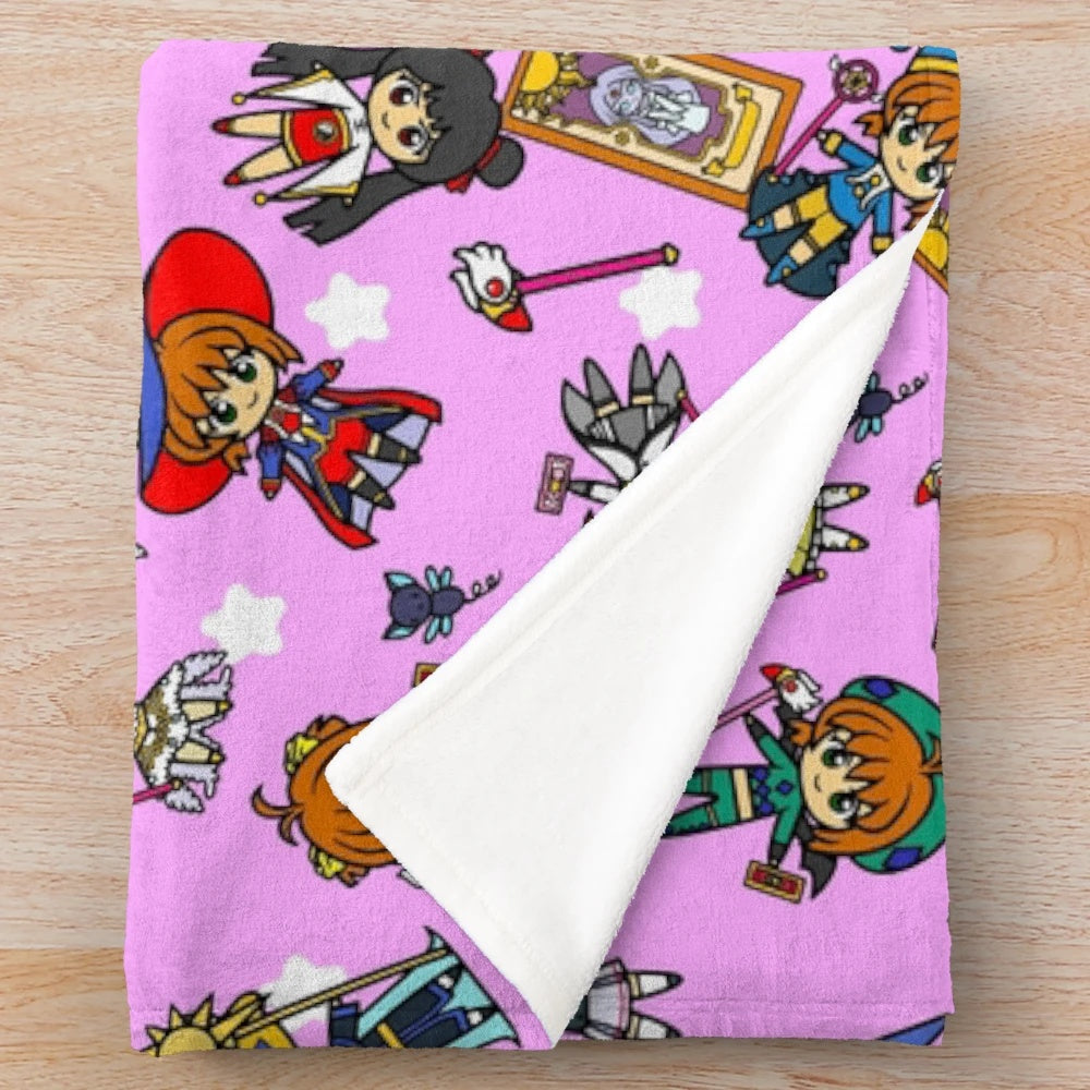 Cozy CARDCAPTOR TEAM anime-inspired plush blanket