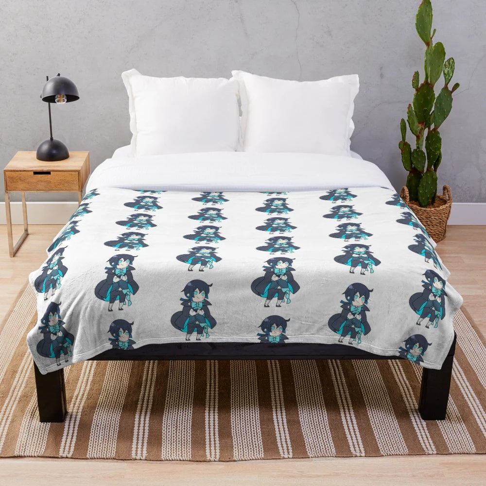 Anime inspired chibi Vanitas character plush blanket