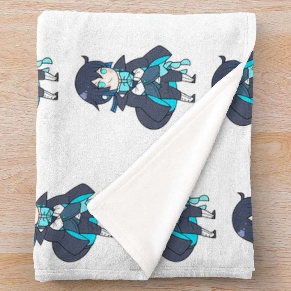 Anime inspired chibi Vanitas character plush blanket