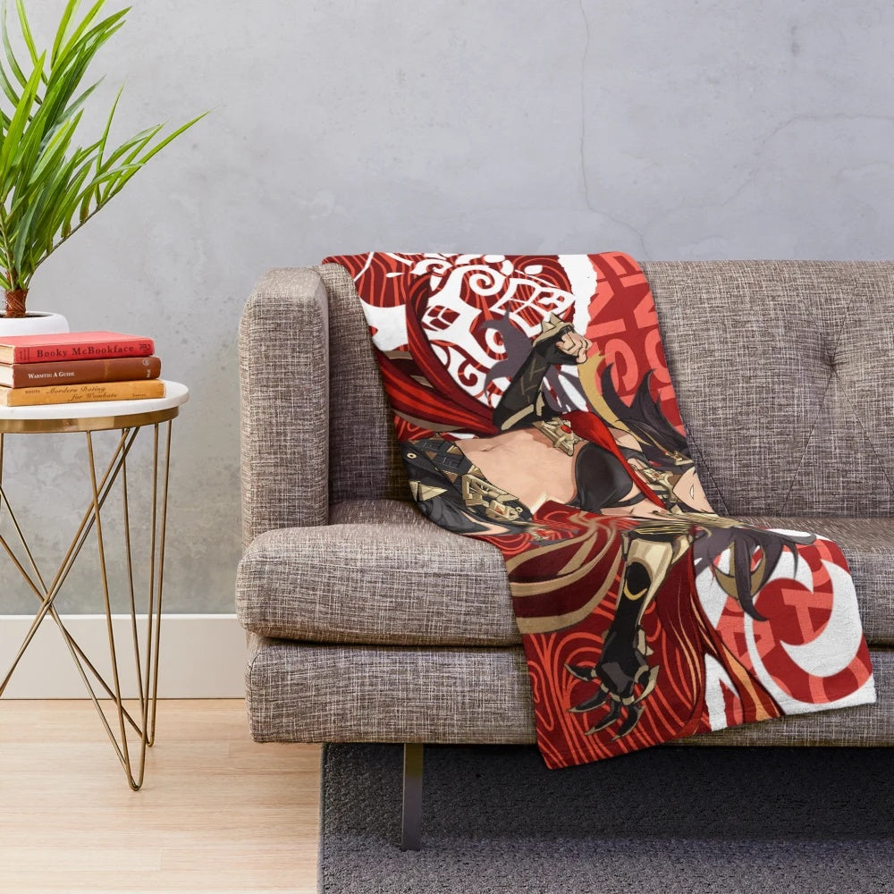 Dehya Flame Mane Genshin Impact Plush Blanket