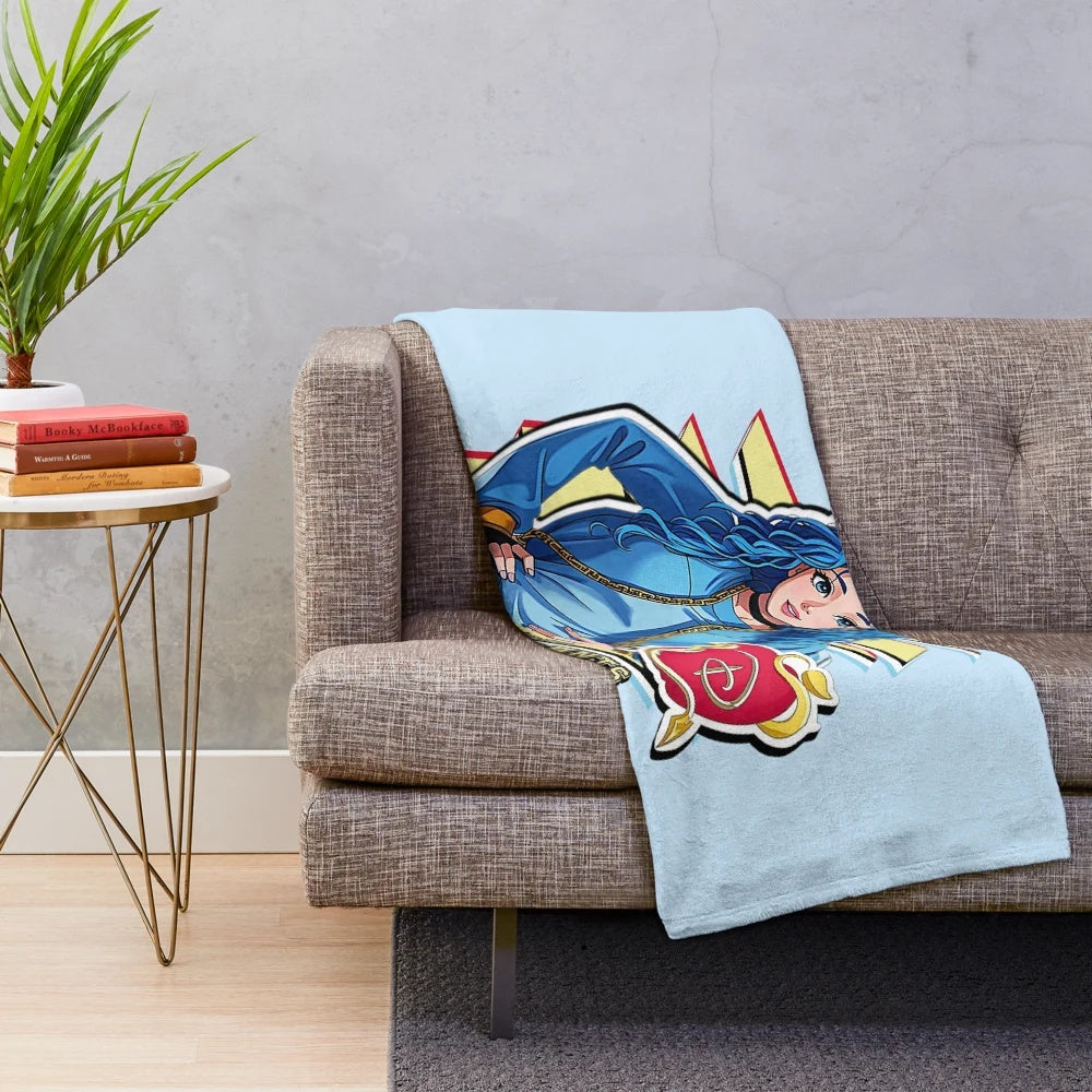 Anime-style plush blanket featuring Malia Baker as Chloe Charming from Descendants 4