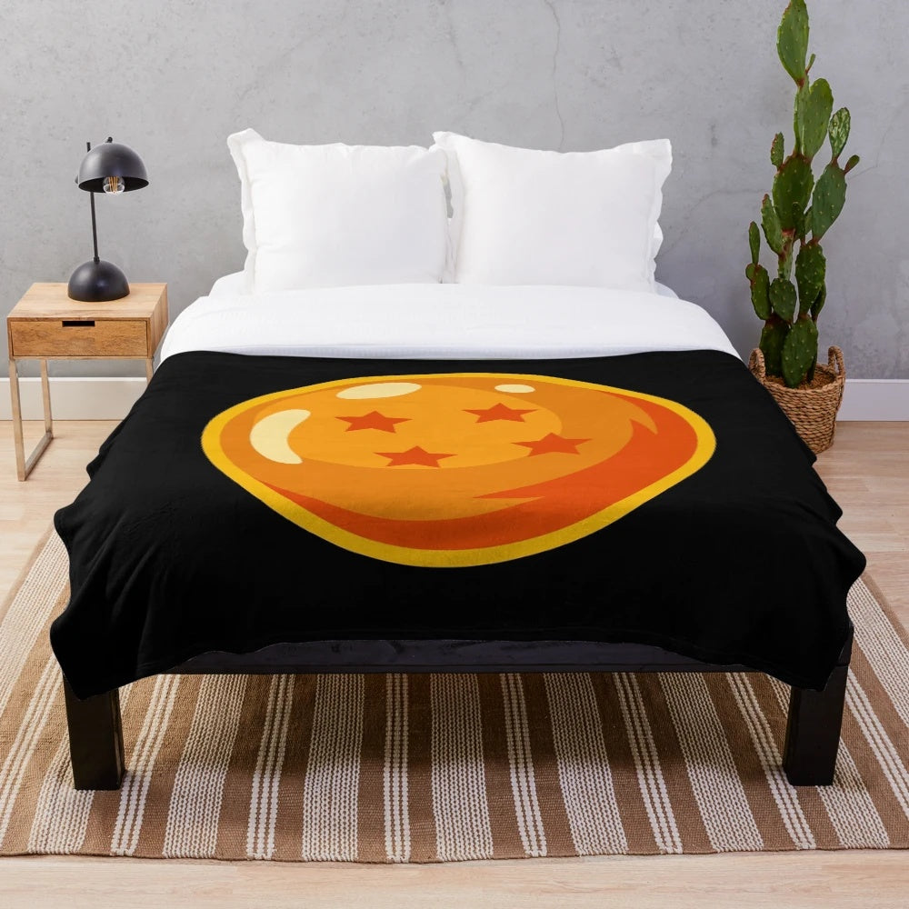 Dragon Ball-themed plush blanket featuring Goku and other characters
