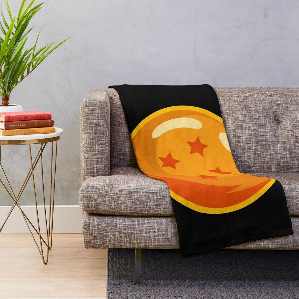 Dragon Ball-themed plush blanket featuring Goku and other characters