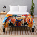 Dragon Ball-Inspired Plush Blanket with Anime Characters