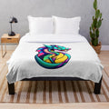 Anime-style dragon plush blanket with legendary animal illustration