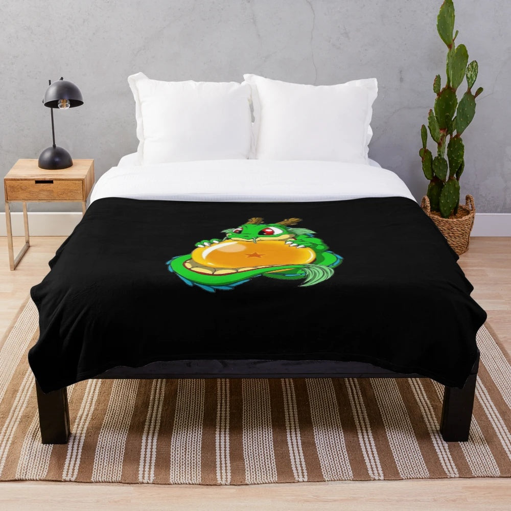 Anime-inspired Dragonball Z plush blanket featuring stars and ball design