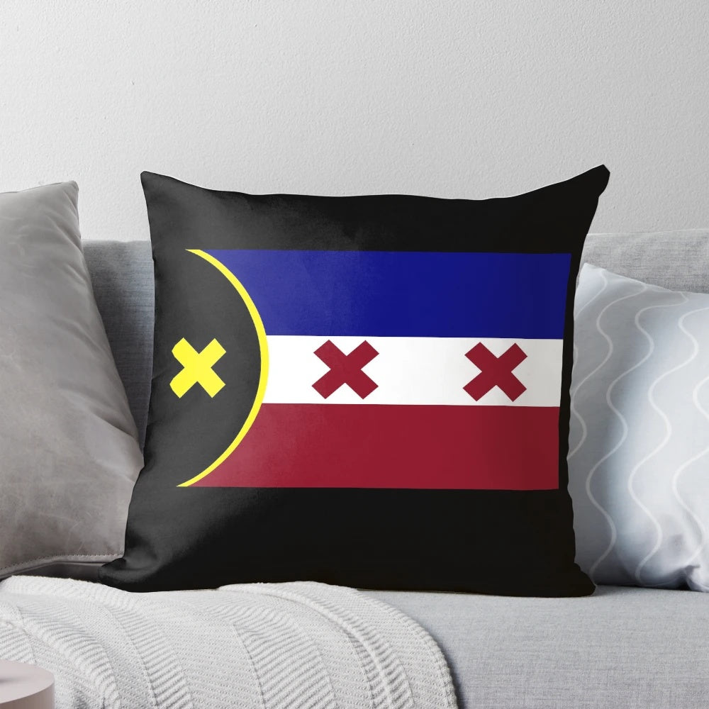 Anime-style Dream SMP logo printed on a plush, cozy throw pillow