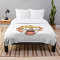 Feral anime-style plush blanket featuring a demon slayer design