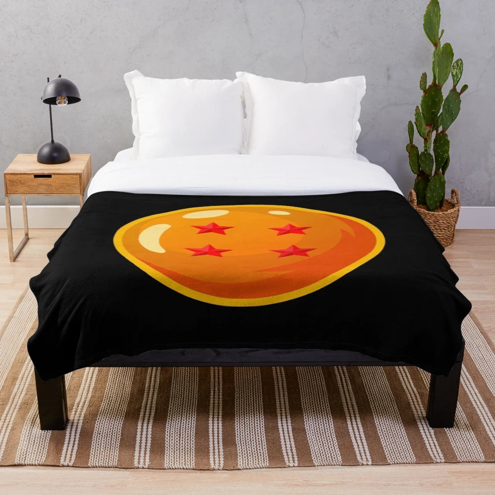 Cozy Dragonball Plush Blanket with Four Star Design