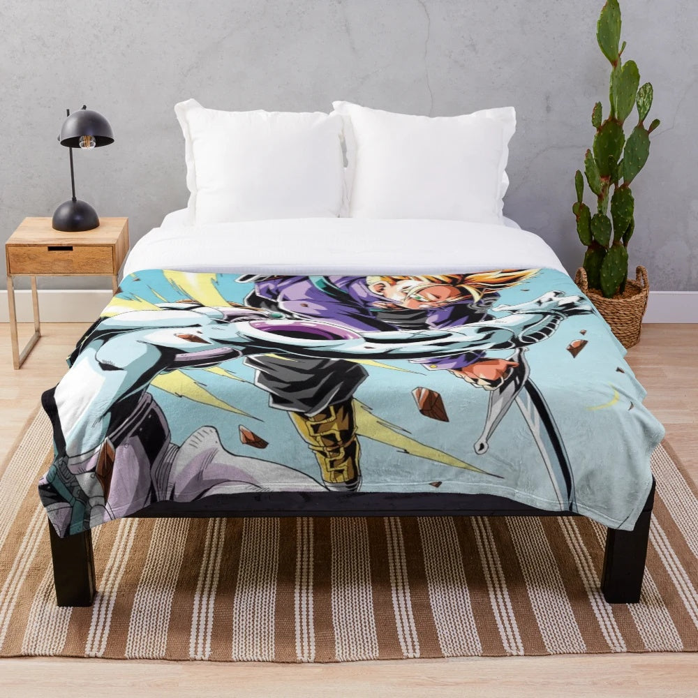 Future Trunks Plush Blanket with Dragon Ball Z Inspired Design