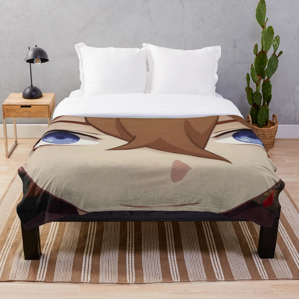 Genshin Impact Childe plush blanket featuring anime-style character